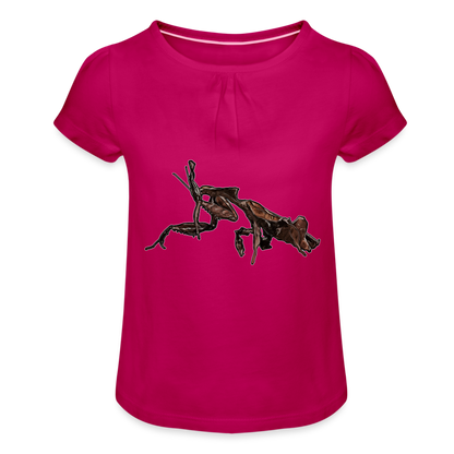 Mädchen-T-Shirt mit Raffungen Phyllocrania paradoxa female 2 - Fuchsia