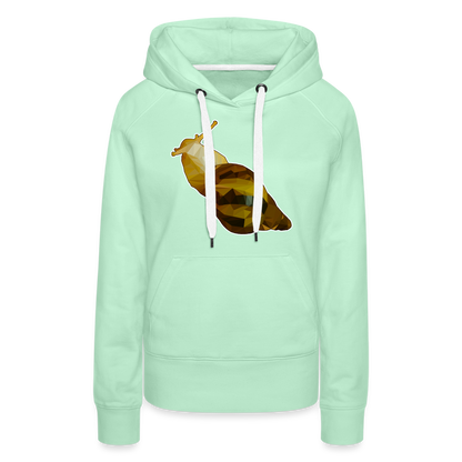 Frauen Hoodie Achatina reticulata Low Poly - helles Mintgrün
