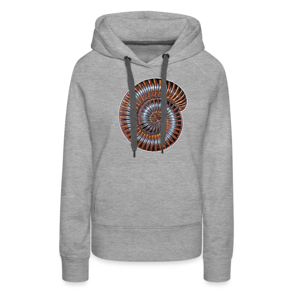Frauen Hoodie Archispirostreptus gigas - Grau meliert