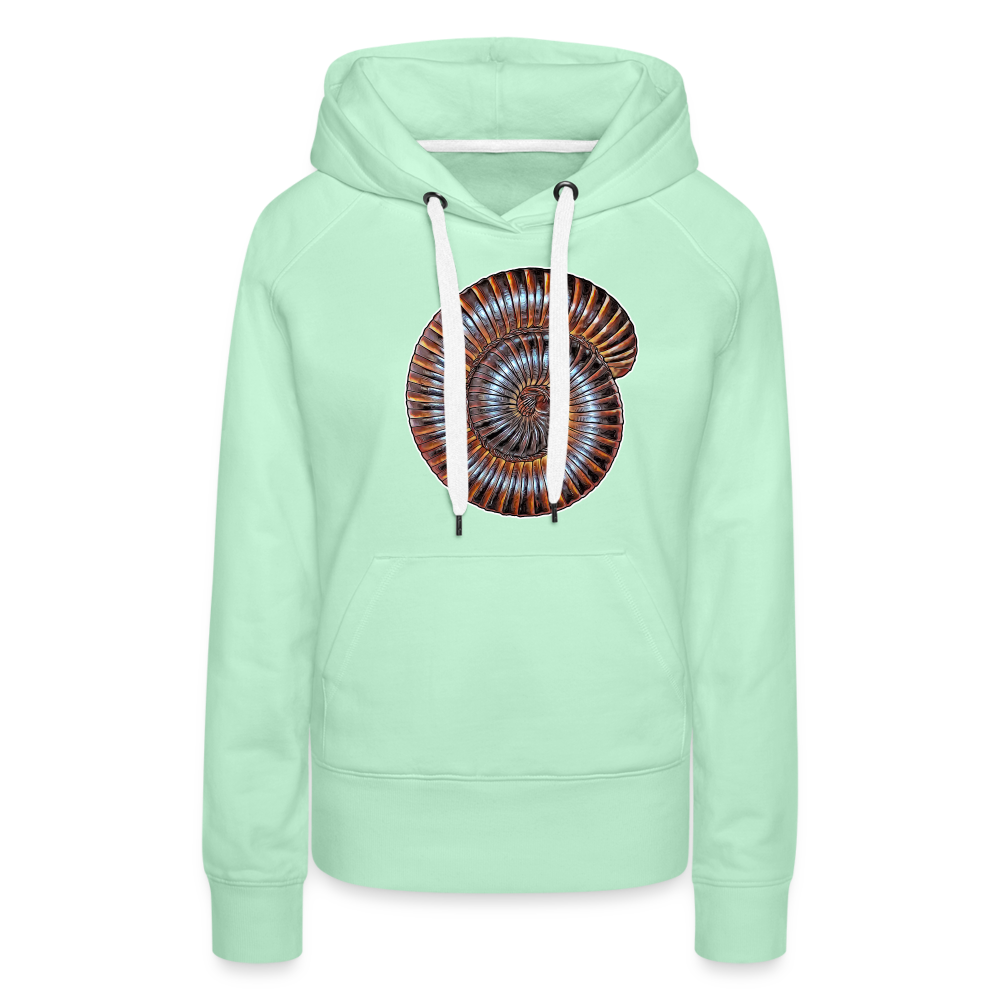 Frauen Hoodie Archispirostreptus gigas - helles Mintgrün