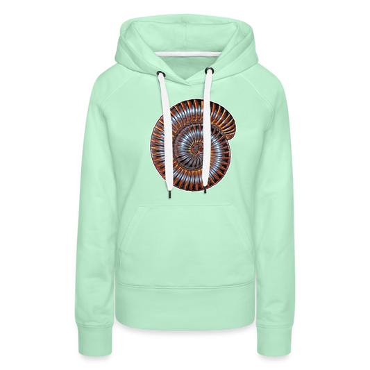 Frauen Hoodie Archispirostreptus gigas - helles Mintgrün