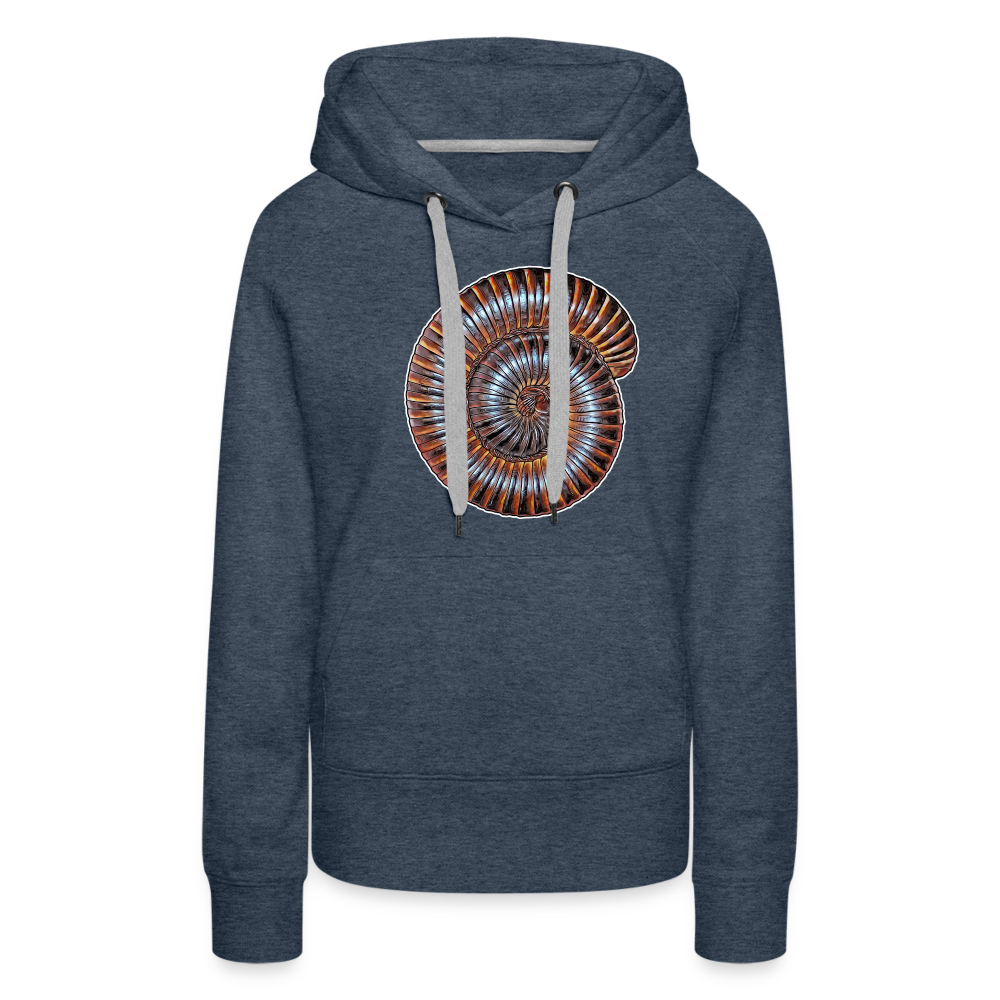 Frauen Hoodie Archispirostreptus gigas - Jeansblau