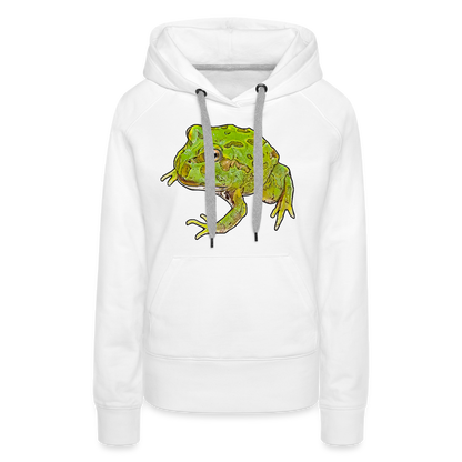 Frauen Hoodie Ceratophrys cranwelli Peppermint Blue - weiß