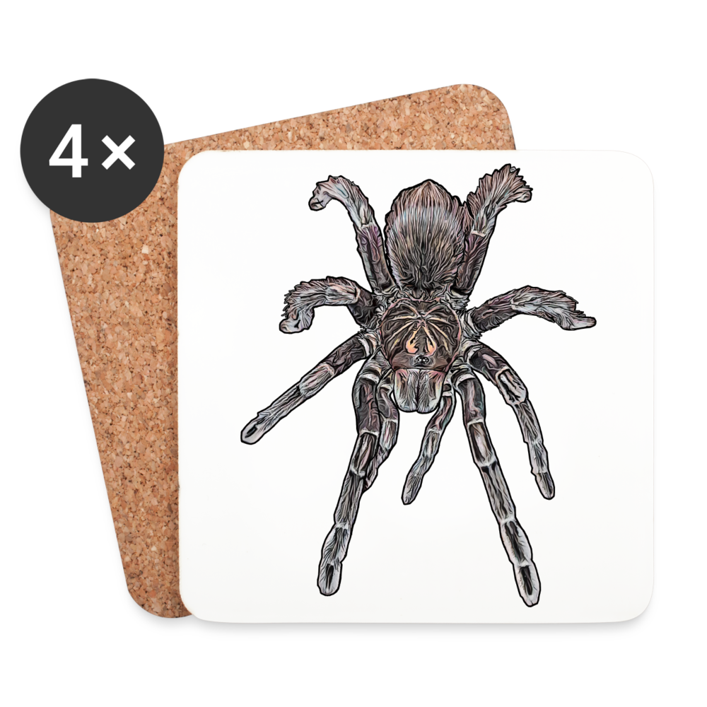 Untersetzer 4er Set Pamphobeteus sp Machala juvenile - weiß