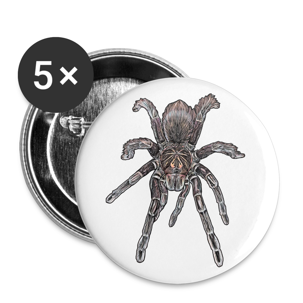 Buttons mittel 32 mm (5er Pack) Pamphobeteus sp Machala juvenile - weiß