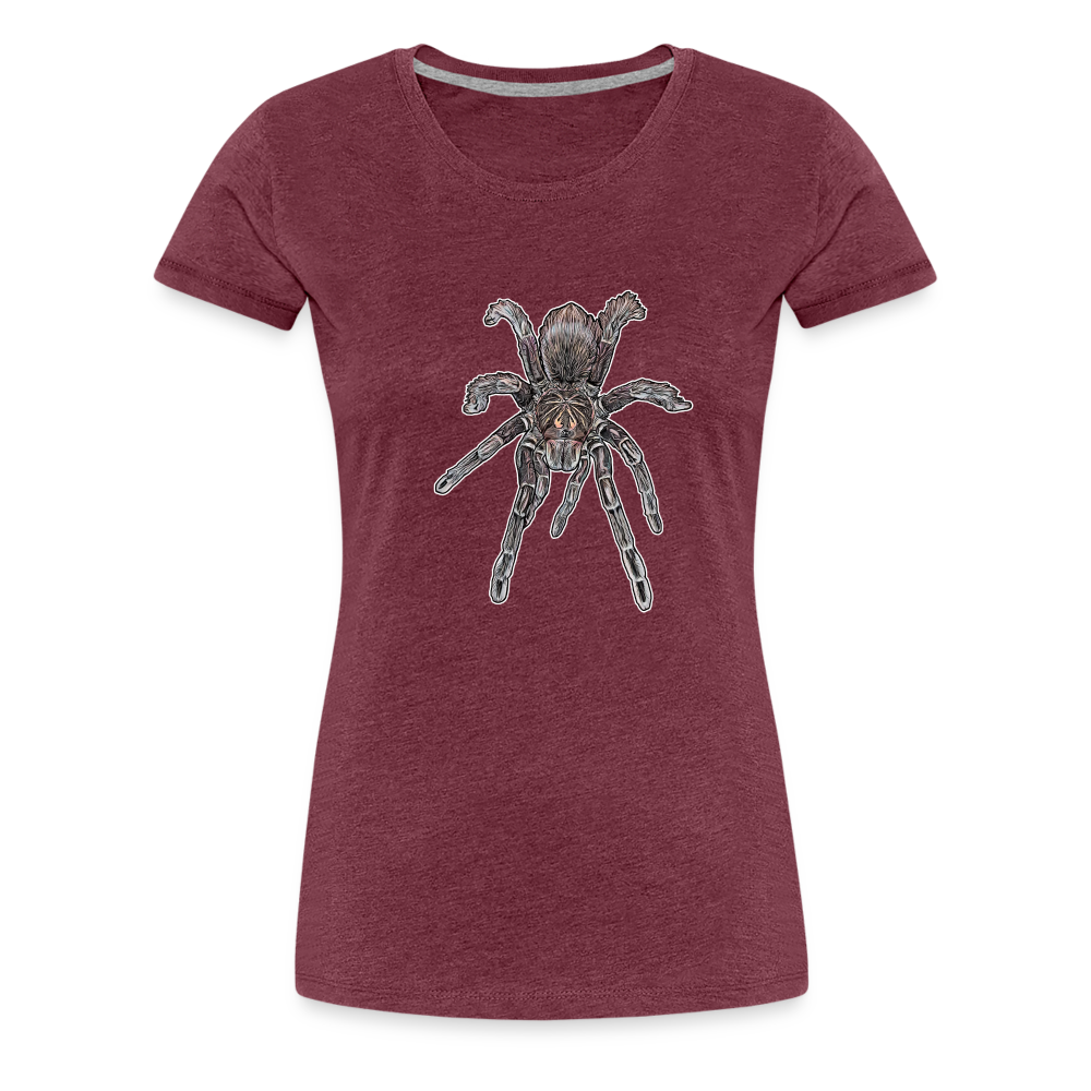 Frauen Basic T-Shirt Pamphobeteus sp Machala juvenile - Bordeauxrot meliert