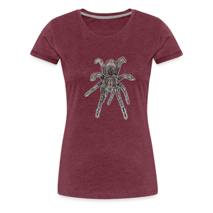 Frauen Basic T-Shirt Pamphobeteus sp Machala juvenile - Bordeauxrot meliert