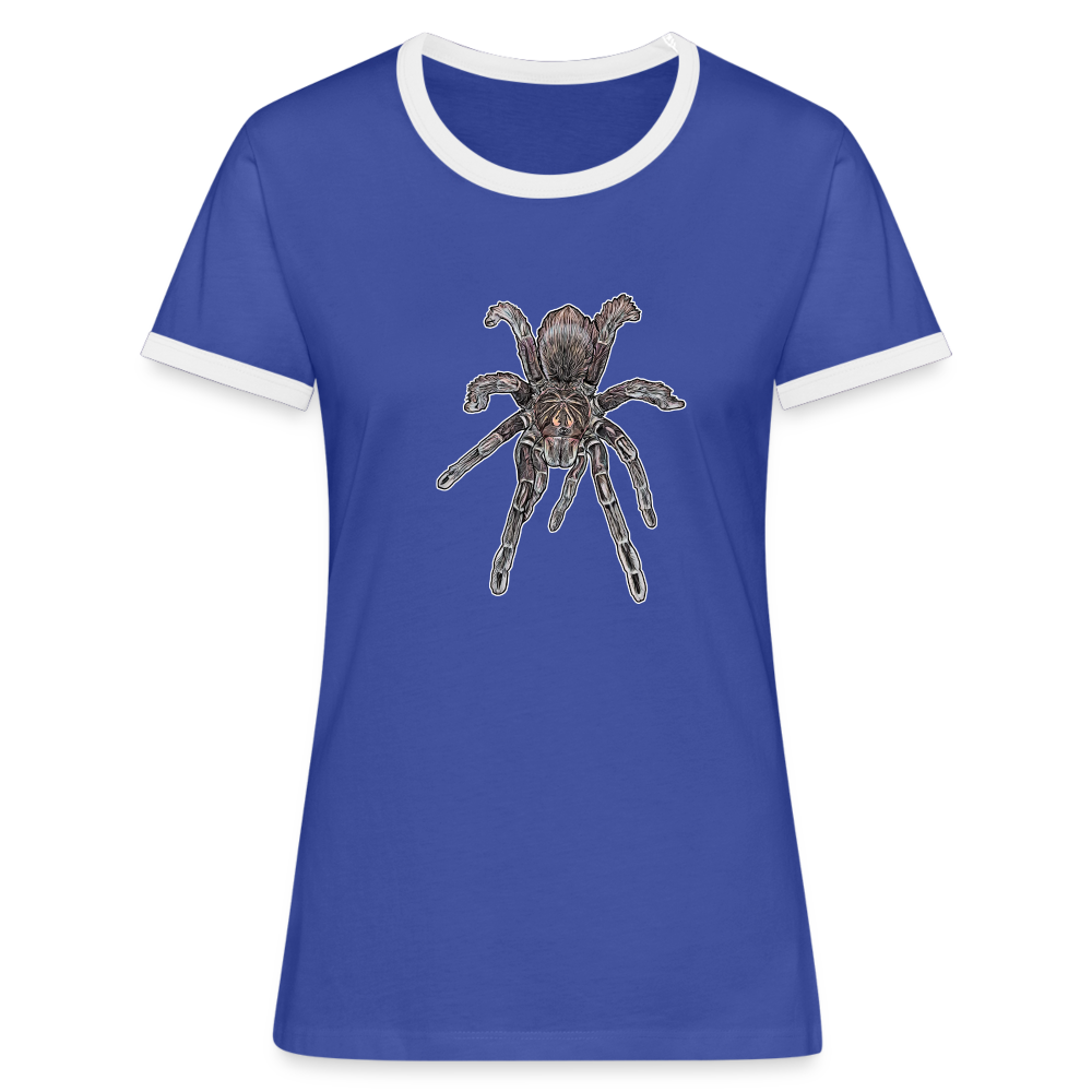 Frauen Kontrast-T-Shirt Pamphobeteus sp Machala juvenile - Blau/Weiß