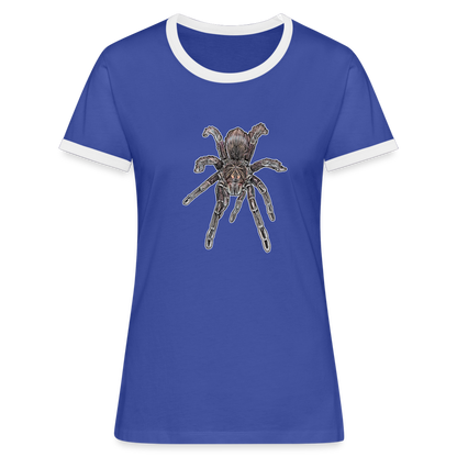 Frauen Kontrast-T-Shirt Pamphobeteus sp Machala juvenile - Blau/Weiß