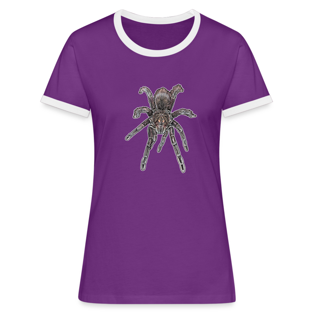 Frauen Kontrast-T-Shirt Pamphobeteus sp Machala juvenile - Lila/Weiß