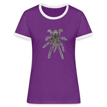 Frauen Kontrast-T-Shirt Pamphobeteus sp Machala juvenile - Lila/Weiß