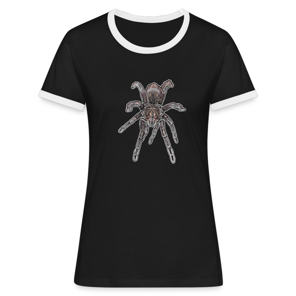 Frauen Kontrast-T-Shirt Pamphobeteus sp Machala juvenile - Schwarz/Weiß