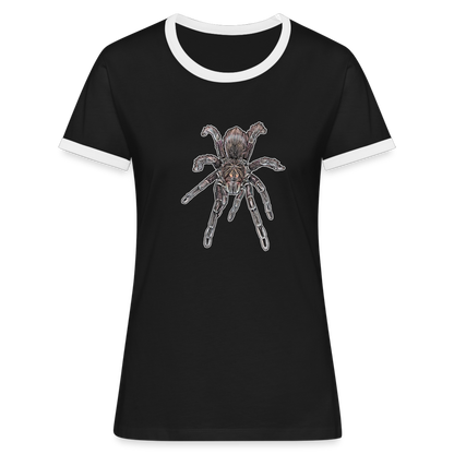Frauen Kontrast-T-Shirt Pamphobeteus sp Machala juvenile - Schwarz/Weiß