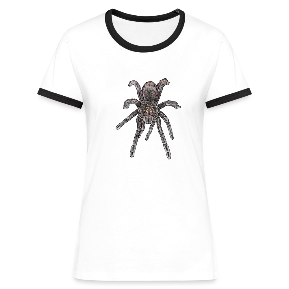 Frauen Kontrast-T-Shirt Pamphobeteus sp Machala juvenile - Weiß/Schwarz