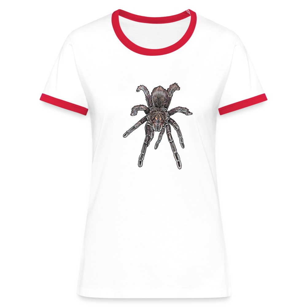 Frauen Kontrast-T-Shirt Pamphobeteus sp Machala juvenile - Weiß/Rot