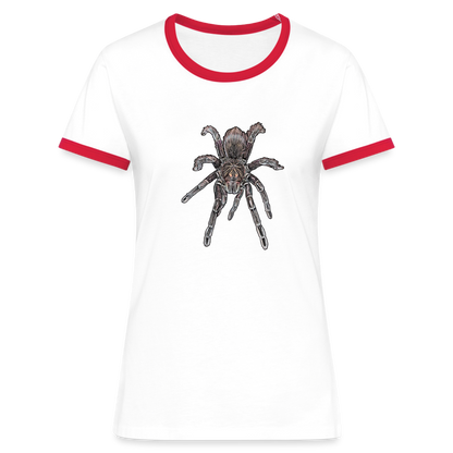 Frauen Kontrast-T-Shirt Pamphobeteus sp Machala juvenile - Weiß/Rot