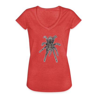 Frauen Vintage T-Shirt Pamphobeteus sp Machala juvenile - Rot meliert