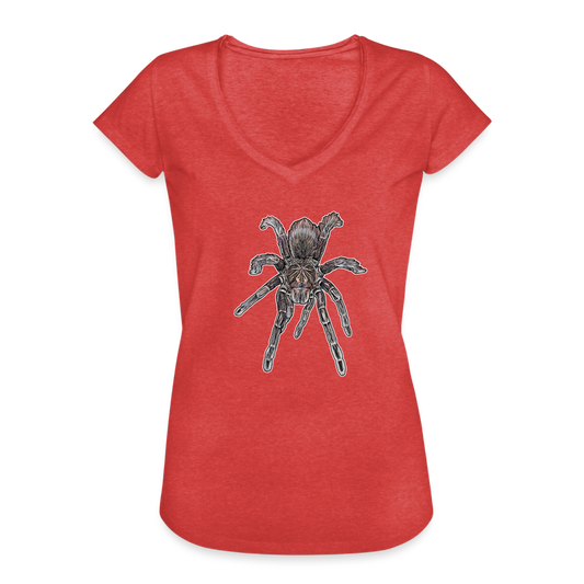 Frauen Vintage T-Shirt Pamphobeteus sp Machala juvenile - Rot meliert