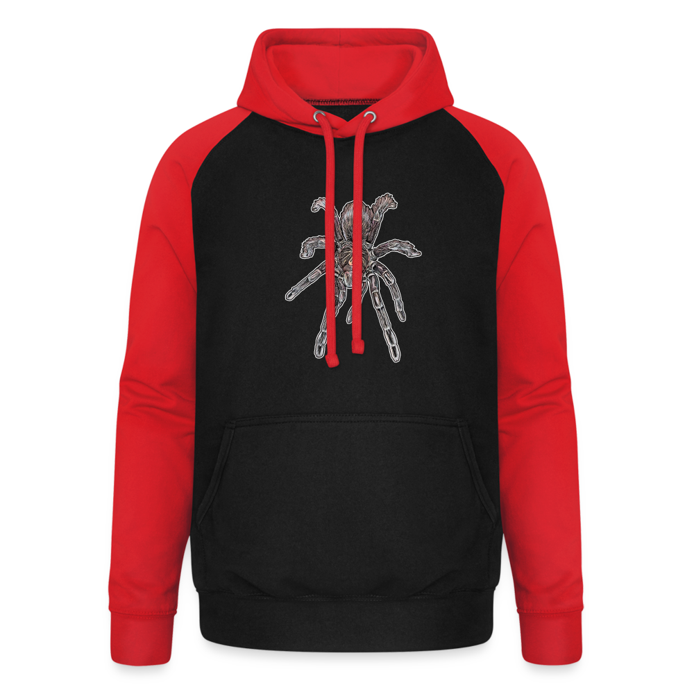 Unisex Baseball Hoodie Pamphobeteus sp Machala juvenile - Schwarz/Rot