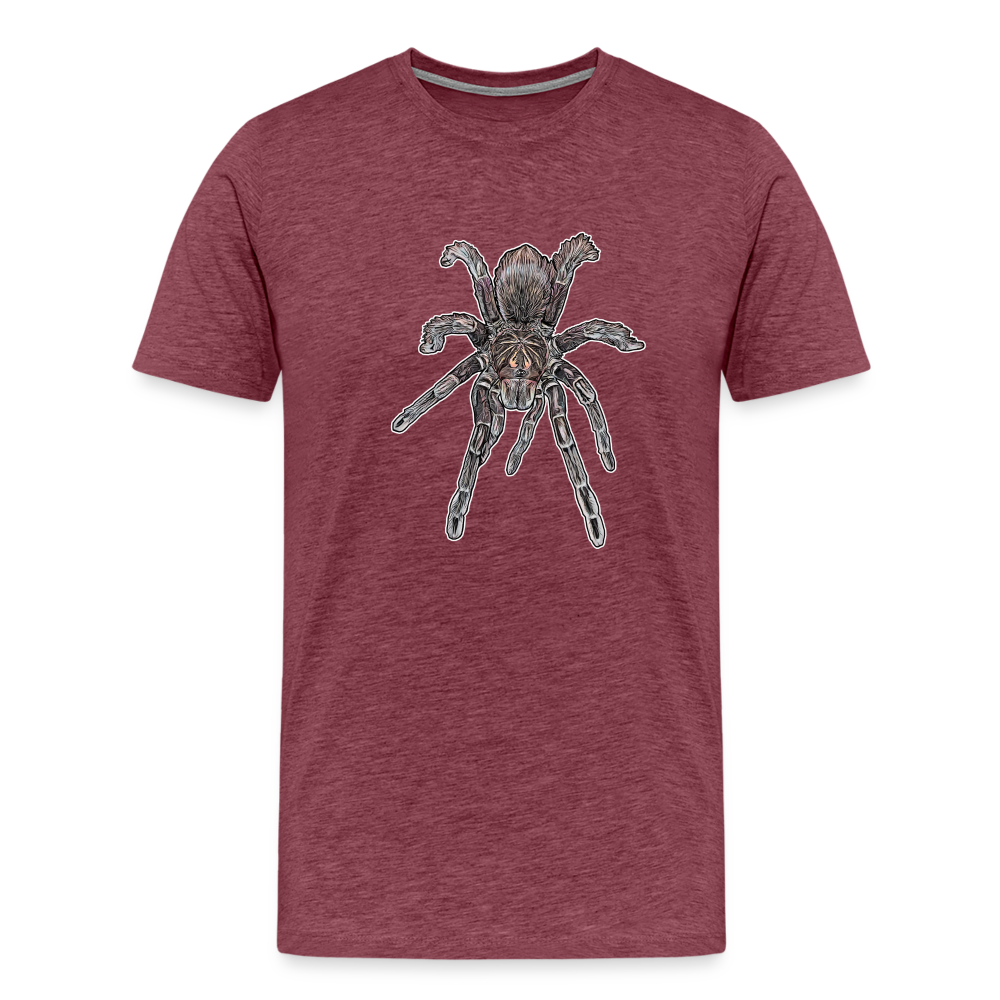 Männer Basic T-Shirt Pamphobeteus sp Machala juvenile - Bordeauxrot meliert