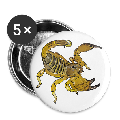 Buttons klein 25 mm (5er Pack) Scorpio maurus palmatus - weiß