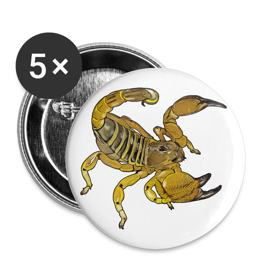 Buttons klein 25 mm (5er Pack) Scorpio maurus palmatus - weiß