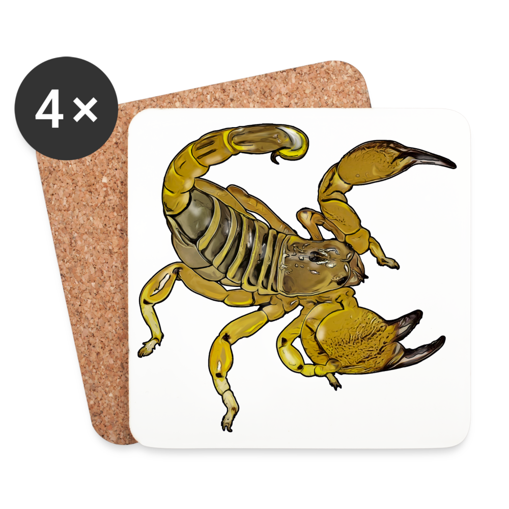 Untersetzer 4er-Set Scorpio maurus palmatus - weiß