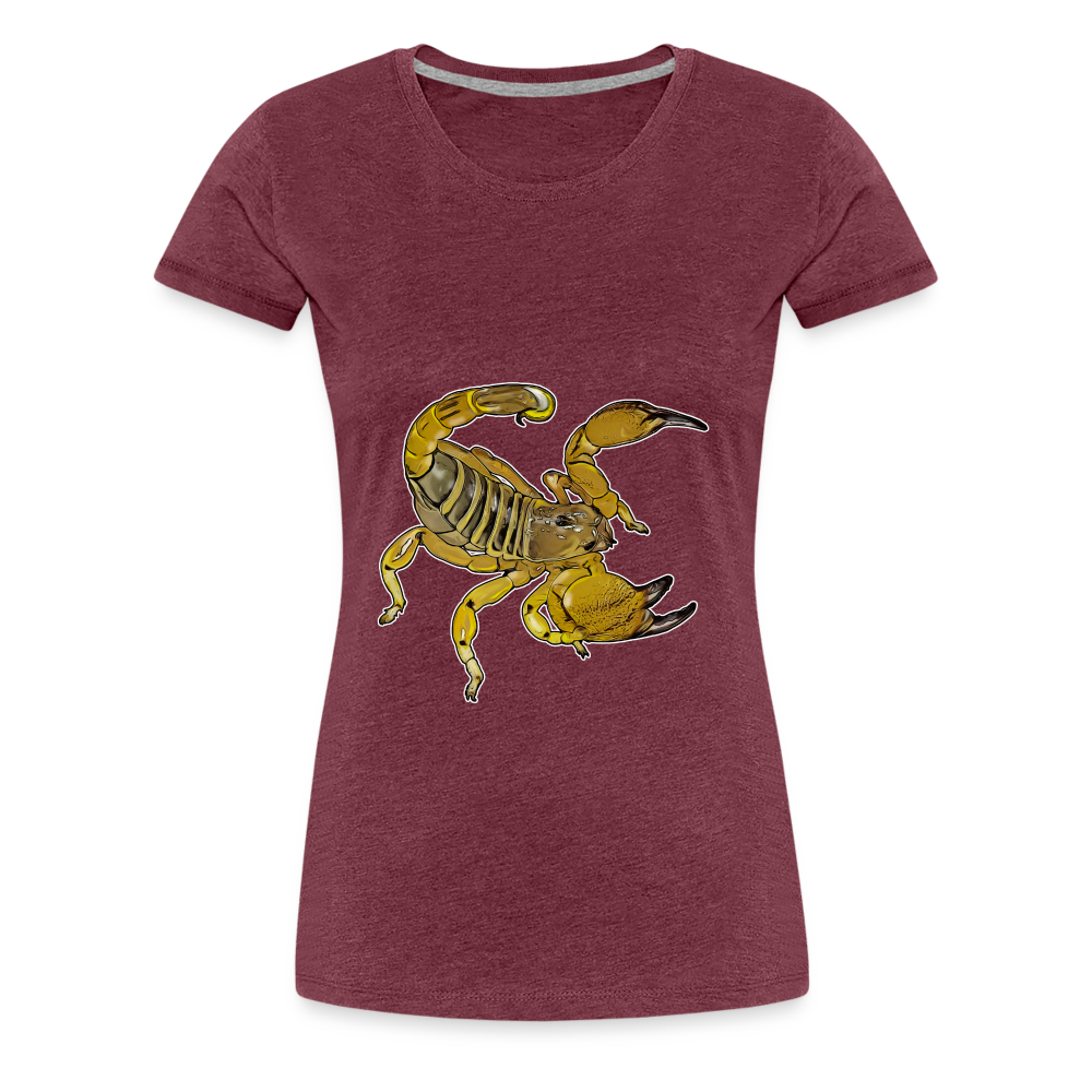 Frauen Basic T-Shirt Scorpio maurus palmatus - Bordeauxrot meliert