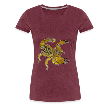 Frauen Basic T-Shirt Scorpio maurus palmatus - Bordeauxrot meliert