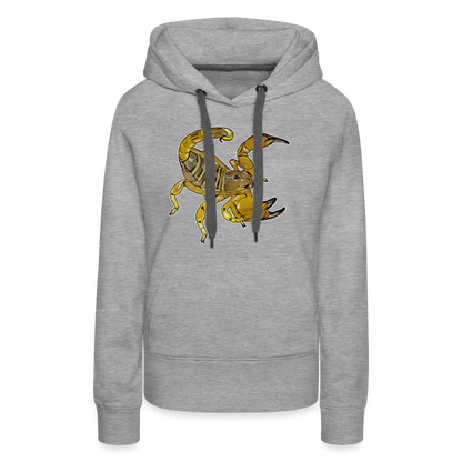 Frauen Hoodie Scorpio maurus palmatus - Grau meliert