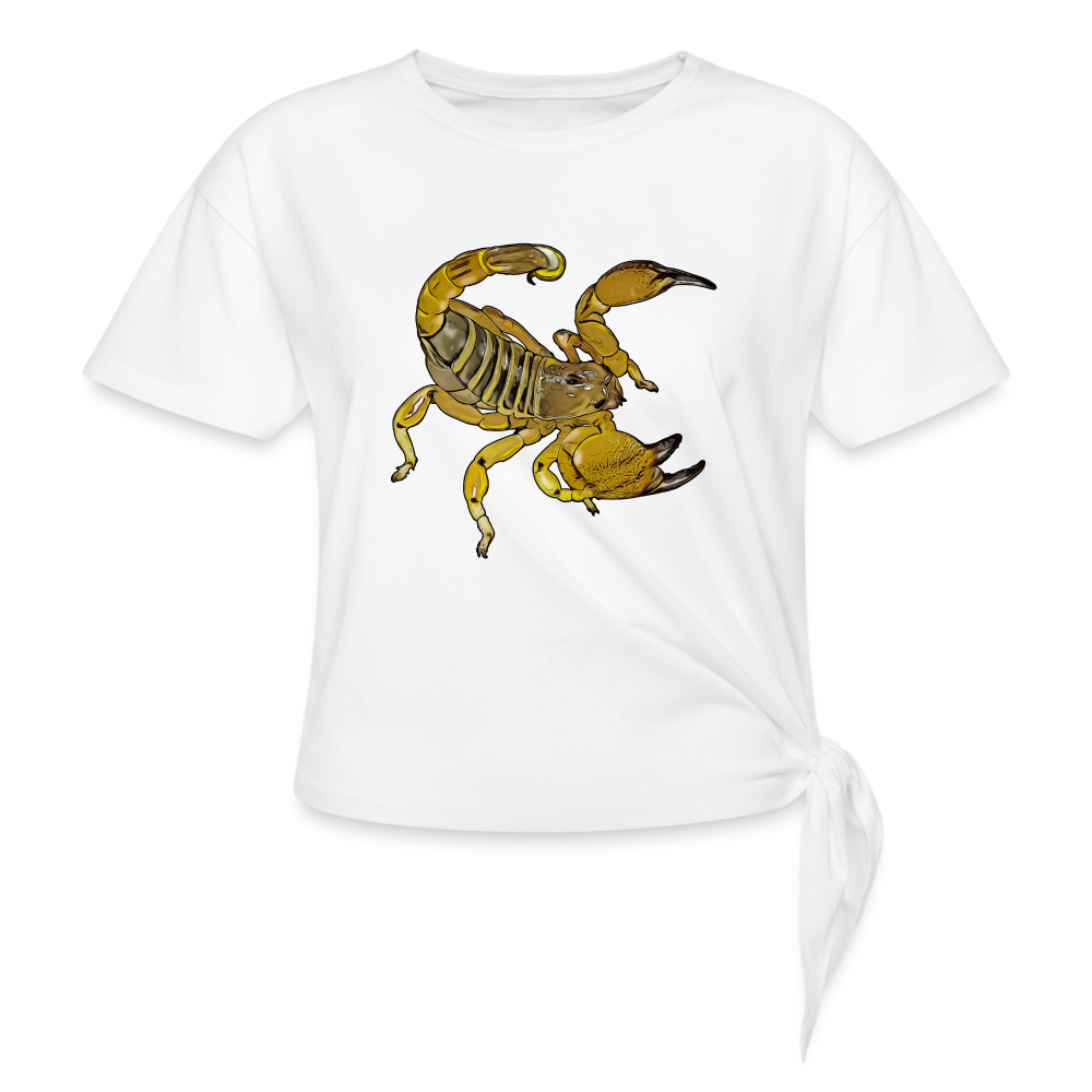 Frauen Knotenshirt Scorpio maurus palmatus - weiß