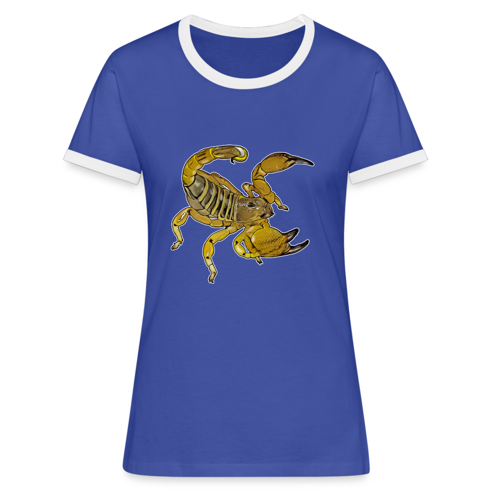 Frauen Kontrast-T-Shirt Scorpio maurus palmatus - Blau/Weiß