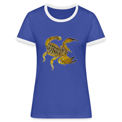 Frauen Kontrast-T-Shirt Scorpio maurus palmatus - Blau/Weiß
