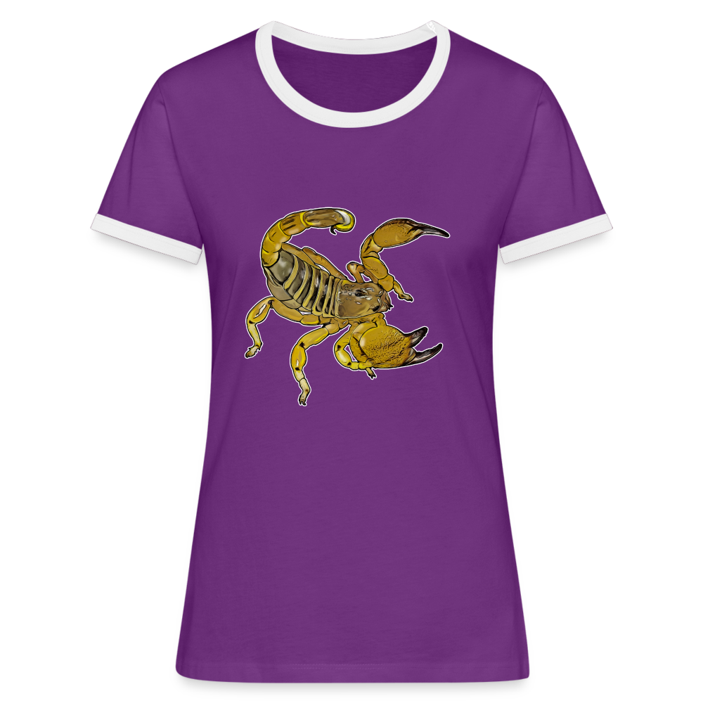 Frauen Kontrast-T-Shirt Scorpio maurus palmatus - Lila/Weiß