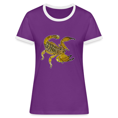 Frauen Kontrast-T-Shirt Scorpio maurus palmatus - Lila/Weiß