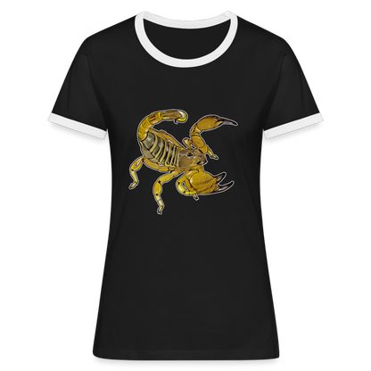 Frauen Kontrast-T-Shirt Scorpio maurus palmatus - Schwarz/Weiß