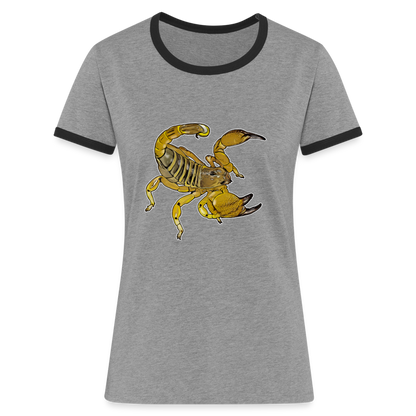 Frauen Kontrast-T-Shirt Scorpio maurus palmatus - Grau meliert/Schwarz
