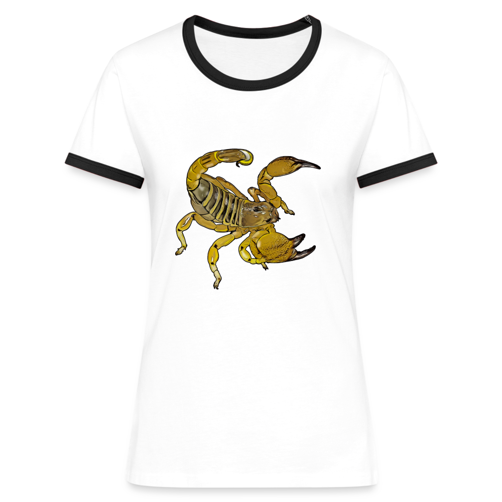 Frauen Kontrast-T-Shirt Scorpio maurus palmatus - Weiß/Schwarz