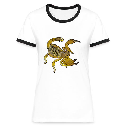 Frauen Kontrast-T-Shirt Scorpio maurus palmatus - Weiß/Schwarz