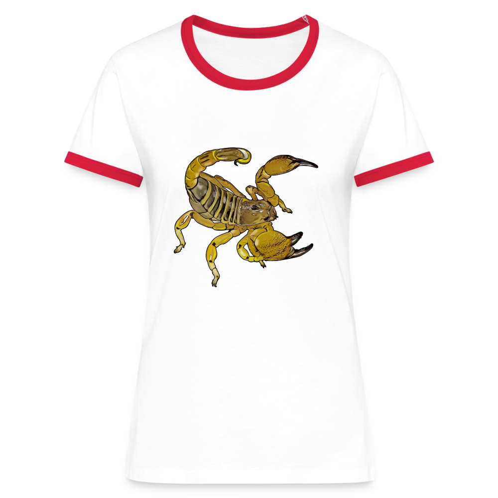 Frauen Kontrast-T-Shirt Scorpio maurus palmatus - Weiß/Rot