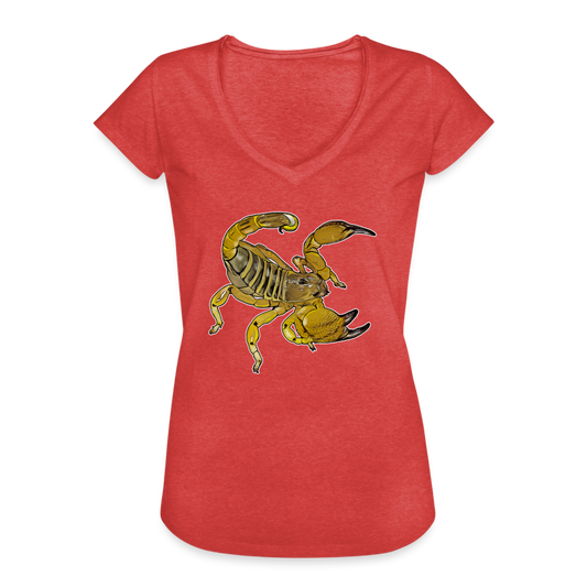 Frauen Vintage T-Shirt Scorpio maurus palmatus - Rot meliert