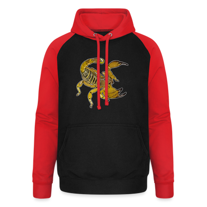 Unisex Baseball Hoodie Scorpio maurus palmatus - Schwarz/Rot
