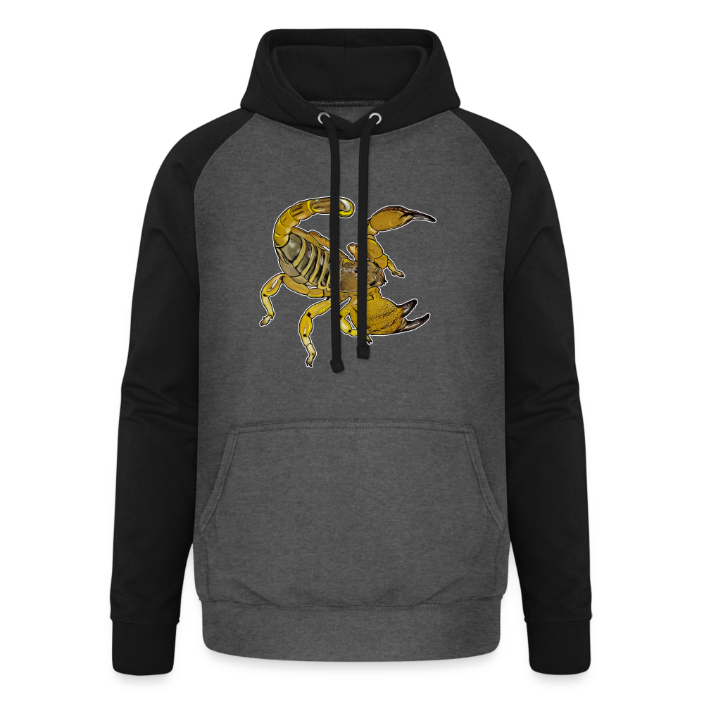 Unisex Baseball Hoodie Scorpio maurus palmatus - Graphit/Schwarz