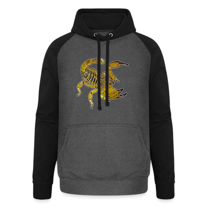 Unisex Baseball Hoodie Scorpio maurus palmatus - Graphit/Schwarz
