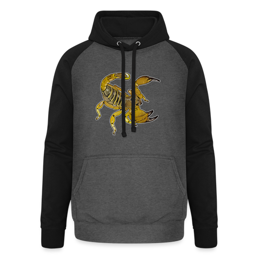 Unisex Baseball Hoodie Scorpio maurus palmatus - Graphit/Schwarz