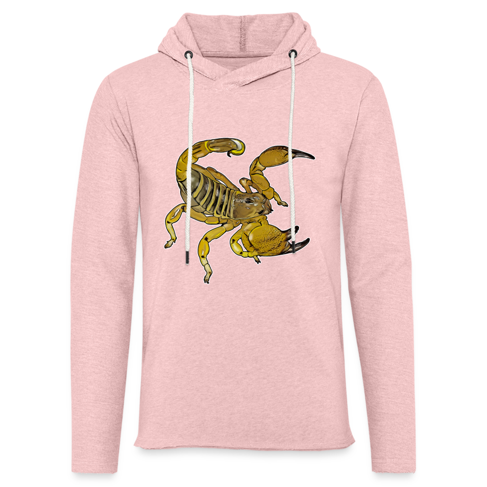 Unisex Kapuzensweatshirt Scorpio maurus palmatus - Rosa-Creme meliert