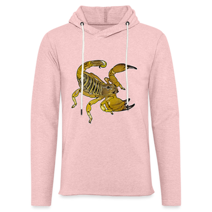 Unisex Kapuzensweatshirt Scorpio maurus palmatus - Rosa-Creme meliert