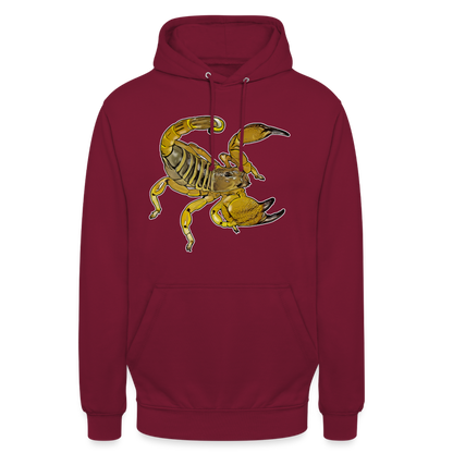 Unisex Hoodie Scorpio maurus palmatus - Bordeaux