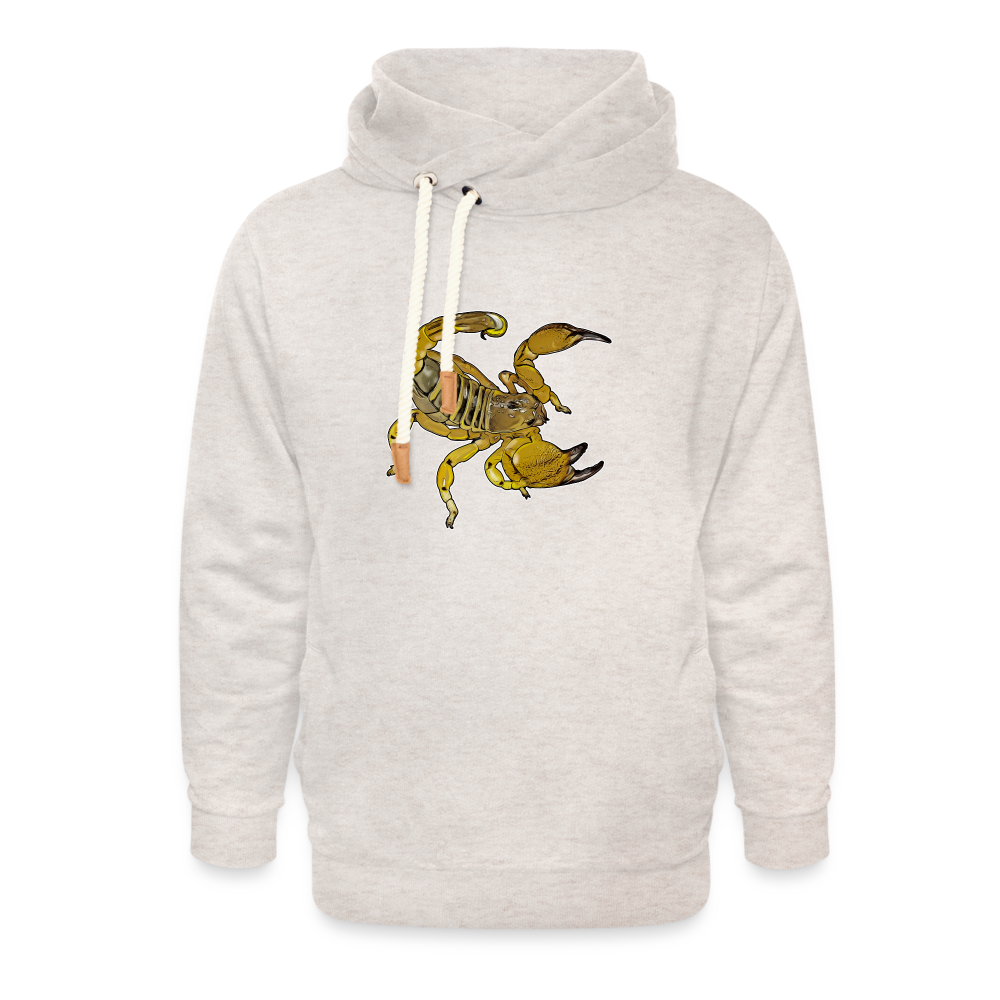 Unisex Schalkragen Hoodie Scorpio maurus palmatus - Beige meliert