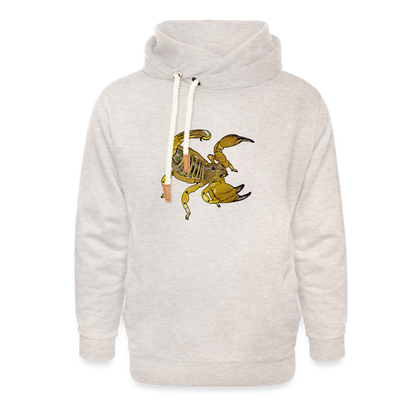 Unisex Schalkragen Hoodie Scorpio maurus palmatus - Beige meliert